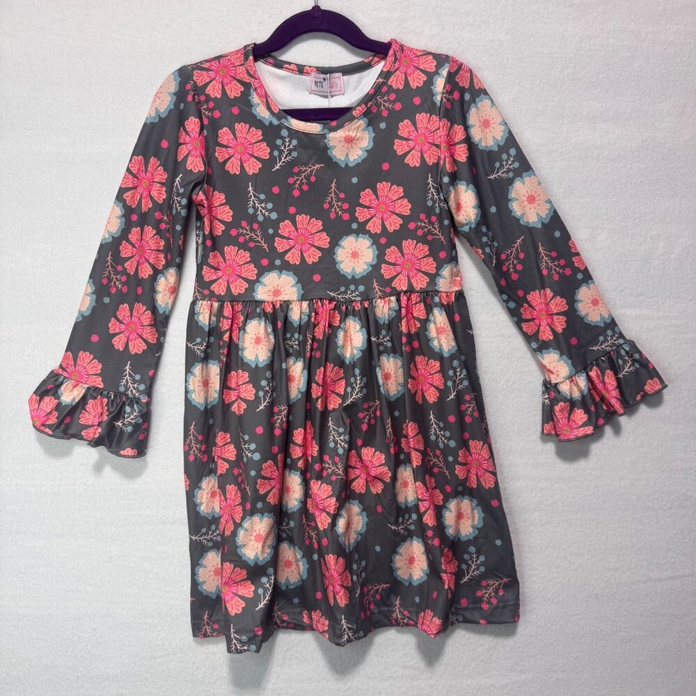 Girls Dress Size 5 Pete & Lucy Long Sleeves Florals New With Tags